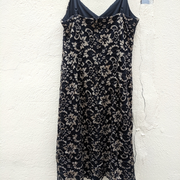 Vintage Gold Accent/Lace Cocktail Dress - Picture 3 of 8